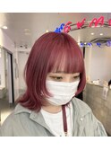 チェリーレッド /ダブルカラー/オージュア/髪質改善/原宿