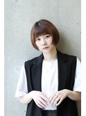 フェイスレイヤー×丸みショートボブ