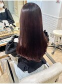 春色 ピンクブラウン 暖色カラー 艶髪 ロングレイヤー
