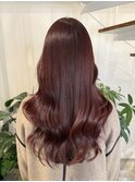 ボルドーワインレッドチェリーレッドブリーチなしWカラー美髪