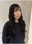 【YOKE】ブルーブラックレイヤーロング顔周りハッシュレイヤー