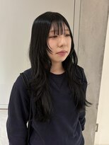 ヨーク(YOKE)&nbsp;【YOKE】ブルーブラックレイヤーロング顔周りハッシュレイヤー