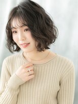 ドクターズサロン LAB 小山店&nbsp;シースルーバングくすみベージュふわ小顔ボブq小山30代40代