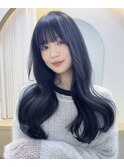 ロングワンホンブリーチブルーブラック
