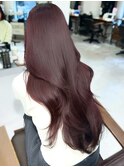 ブリーチなしダブルカラーワインレッド