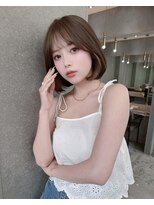 ロンドリゼル 札幌(Lond RiseL) オリーブグレー/前髪/ボブ/マロンベージュ/レイヤーカット/小顔