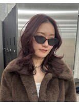 ミース(MIES)&nbsp;ミディアムレイヤーチェリーレッド/ブリーチなしダブルカラー