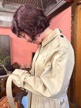 ミニボブパーマボブパーマ暖色