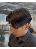曲がる縮毛矯正／メンズ縮毛矯正／センターパート／門真