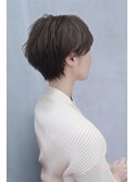 卵型イメチェンクールショート前髪パーマ30代40代