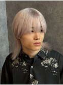281. ホワイトシルバー/メンズウルフ/小顔/韓国/無造作