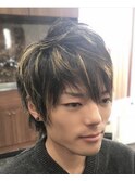 メンズショート ハイライト コンマヘアbyカットハウス アン