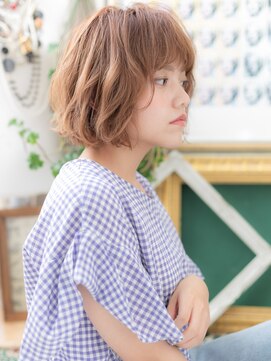 カバーヘア ブリス 川口(COVER HAIR bliss) ゆるふわ質感*ハイトーンカラー濡れ髪ミニボブb川口10代20代30代