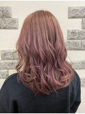 ロングスタイル×ピンクベージュ