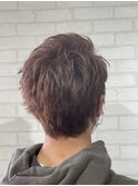メンズ/ブリーチ/透明感/ピンクベージュ/マッシュパーマ