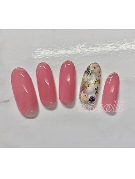 ミオリィ(meoli) ワンカラー＋フラワーアート