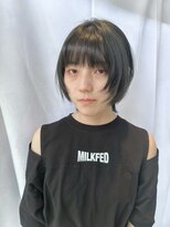 サラビューティーサイト 志免店(SARA Beauty Sight) 【KANATA】10代20代30代☆顔周りウルフカット×ブルーブラック