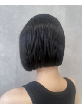アース 三軒茶屋店(HAIR&MAKE EARTH) 三軒茶屋_レディース_ミディアム_ボブ_切りっぱなし_ストレート
