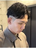 フェザー ニュアンス スパイラルパーマ センターパート