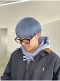 メンズpailblue10代20代ブリーチカラーメンズカット