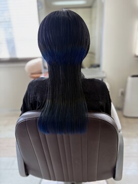 マーブル(marble) デザインカット×グラデーションブルーカラー