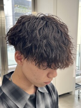 フィフス 天神大名(fifth) 天神大名ツイストスパイラルパーマメンズパーママレットヘア30代