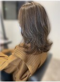 40代50代◎大人女性のくすみカラー×白髪ぼかしハイライト