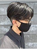 メンズマッシュセンターパートスパイラルパーマニュアンスパーマ