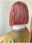 【morio原宿】ピンク　ワンブリーチ　ボブ　ピンクボブ