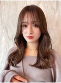 韓国前髪×グレーアッシュ【くびれヘア/髪質改善/フェミニン】
