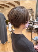 大人かわいいハンサムショート/前髪なしショート/前髪長め/銀座