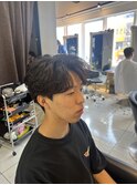 　チャウヌマッシュ　ニュアンスパーマ　センターパート
