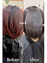 プシュケ(PSYCHE)&nbsp;赤み消しカラーサラツヤ髪＊髪質改善結べるボブ