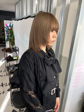 キング 梅田(K!ng) 【梅田】ケアブリーチダブルカラーミルクティーベージュ