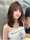 レイヤーカット小顔に見せるヘア/韓国ヘア/髪質改善/福岡/天神