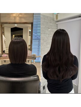 リゼル シブヤ(RISEL SHIBUYA) エクステ80本でショートヘアからロングヘア