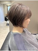 前下がりショートボブ/40代/50代/60代