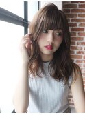道村/デジタルパーマ/ブランジュ/斜めバング/ミディ/イルミナ