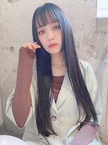 ルービック 梅田茶屋町(Rubik)&nbsp;ブルーブラック/ミニウルフシースルー前髪ワンホン韓国