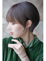 カライングドゥ(ing deux)&nbsp;大人可愛い20代30代40代黒髪前下がりショートボブ丸みショート◎