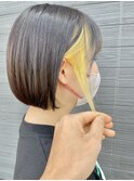 20代、30代にインナーイエロー×ボブ