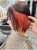 ショート×インナーカラー/イヤリングカラーブリーチ/ハイトーン
