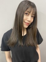 大人ロング/レイヤーカット/水素カラー/ピンクベージュ/卵型