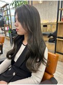 丸型卵形四角逆三角切りっぱなしボブエアリーロング美髪ブラウン