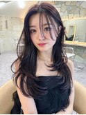 韓国ヘアーハッシュカットレイヤーカットグレージュブリーチ無し