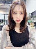 ☆くびれミディアム顔周りカットレイヤーシースルーバング