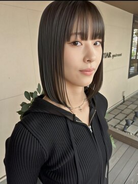 トップヘアスパアンドリゾート 鳴海(TOP HAIR spa&resort) 前髪/切りっぱなしボブ/ブルーブラック