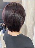 福山美容室Caary秋カラーレッドブラウンワインレッド30代40代