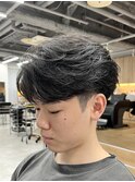 フェザーパーマニュアンスパーマ毛流れセンターパート新潟万代