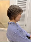 40代50代ショートカットショートボブグレージュマッシュショート